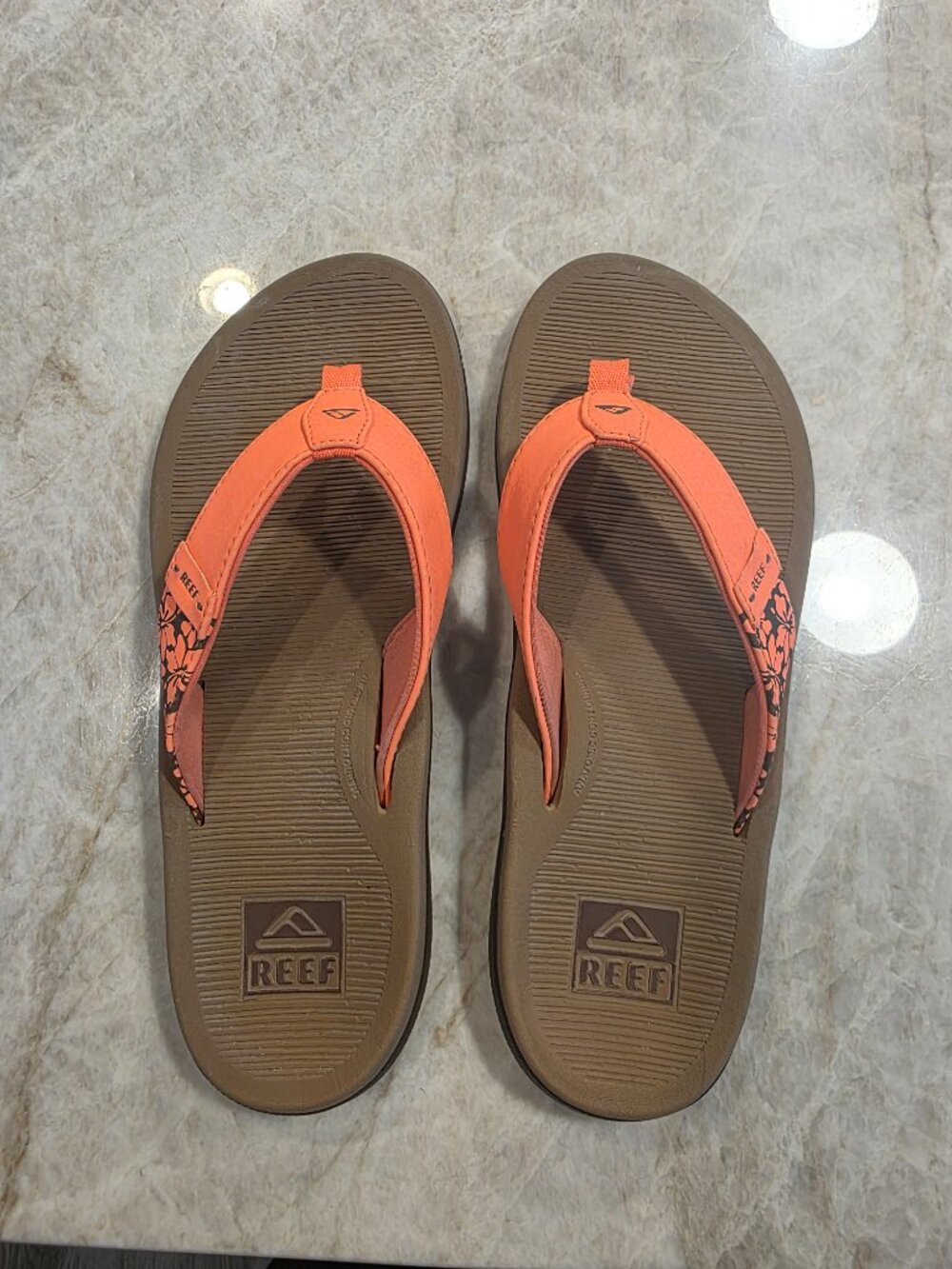 Reef Santa Ana Women's Sandals Flip Flops Orange Brown Size 9